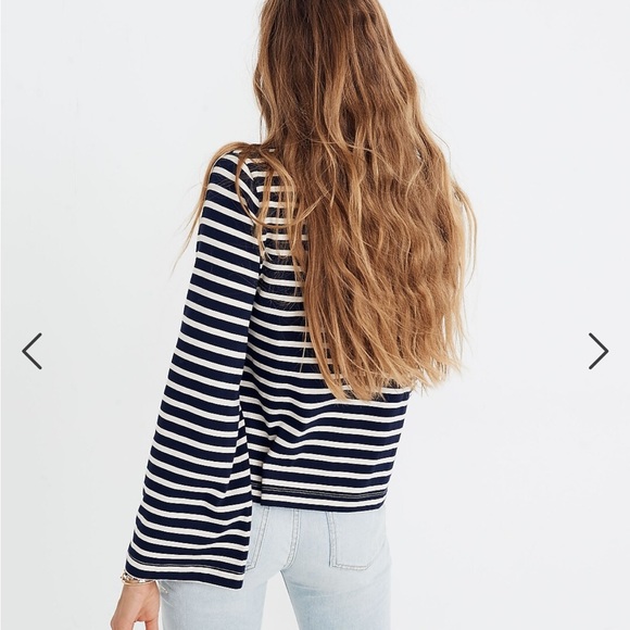 Madwell Wide Sleeve Turtleneck in Block Stripe - Picture 5 of 7